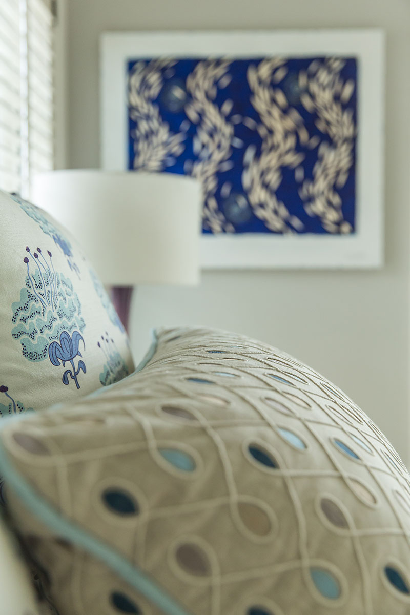 original art in guest bedroom