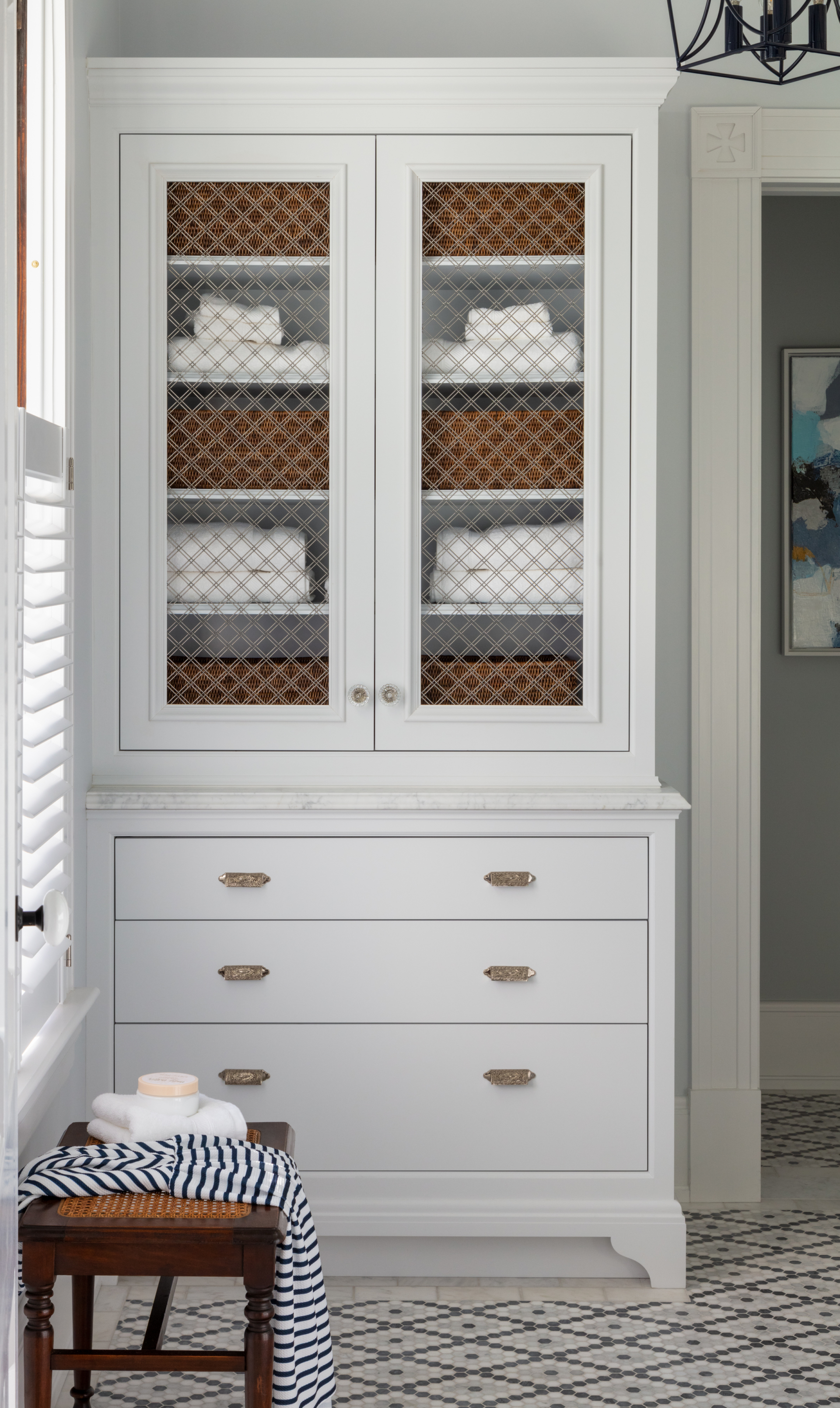 storage in primary bathroom