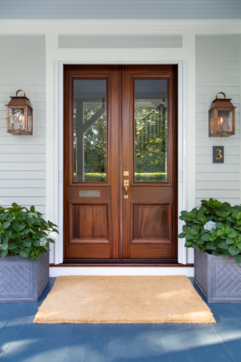 replicated front door of historic Newport home