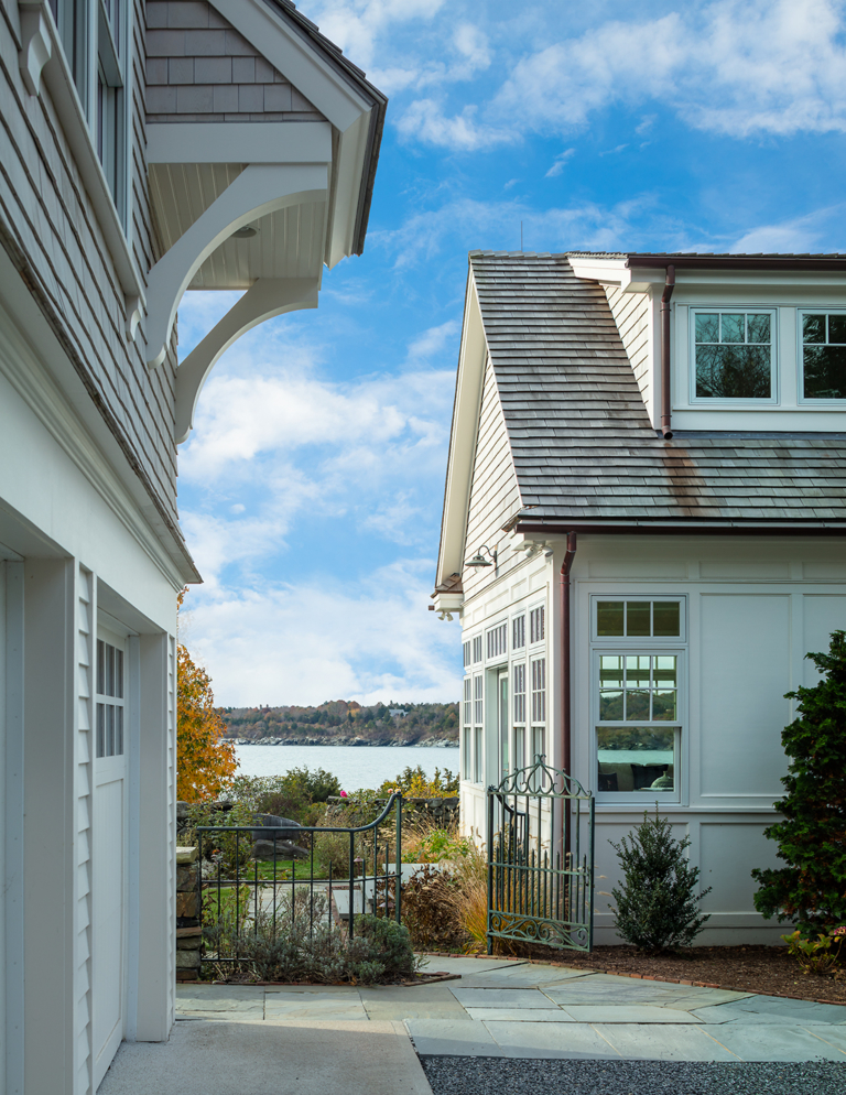 exterior of a beach house in Jamestown, Rhode Island