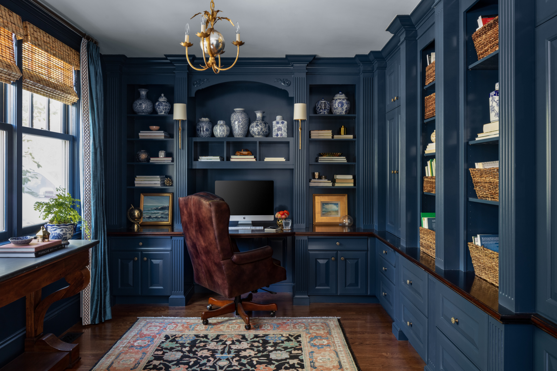 home-office with large built-ins