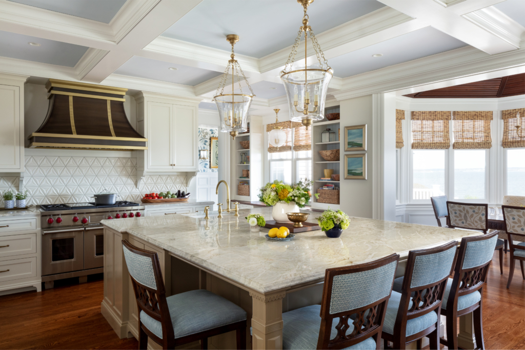 custom kitchen with large island