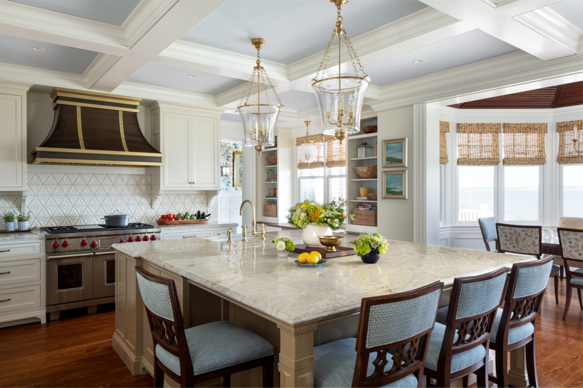 custom kitchen with large island