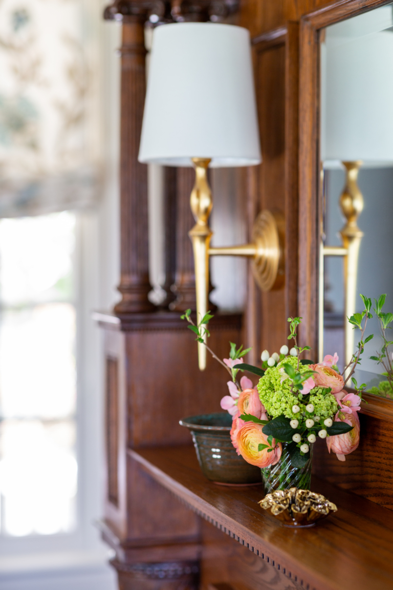 fireplace mantel with sconce lighting