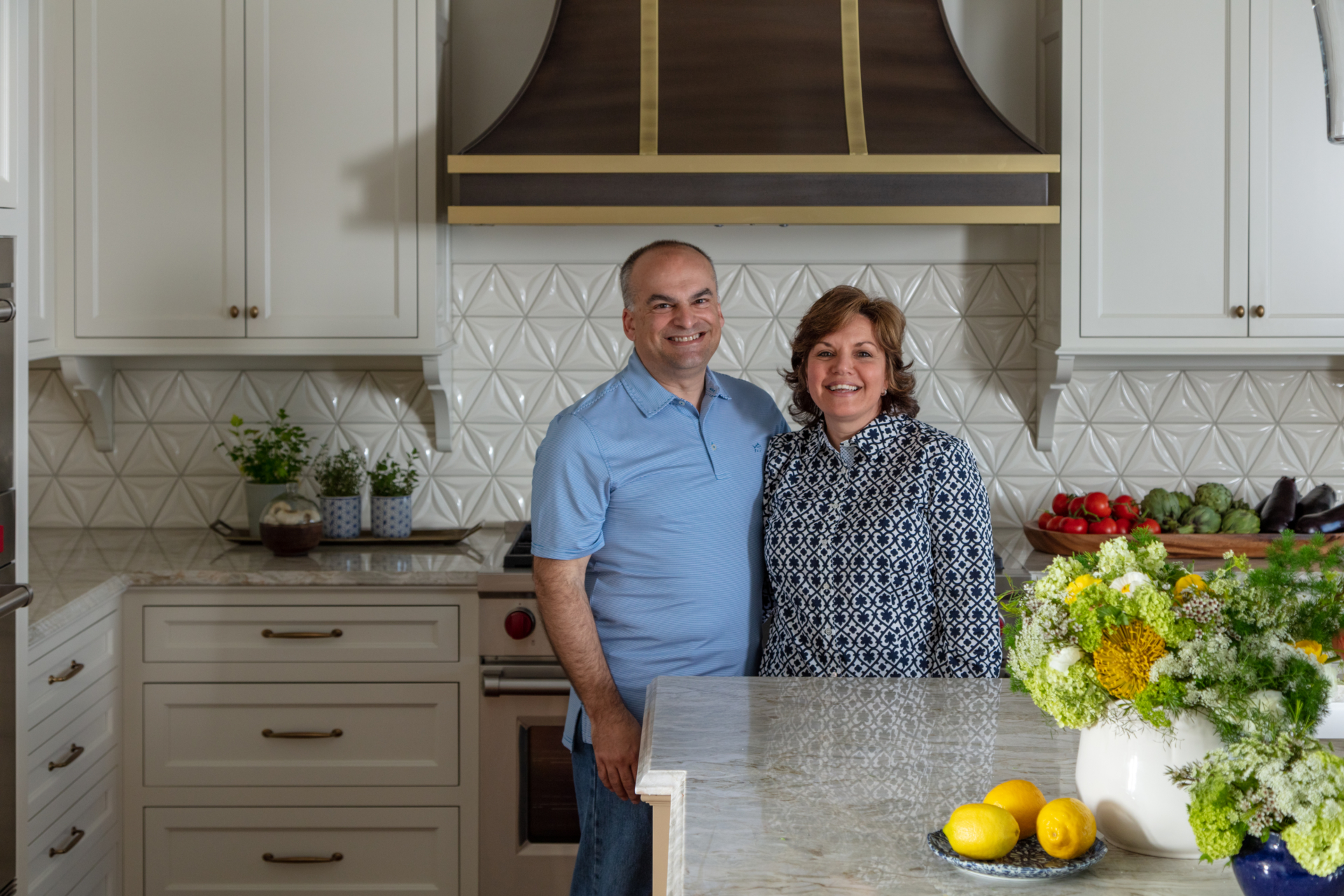 interior design clients in custom kitchen