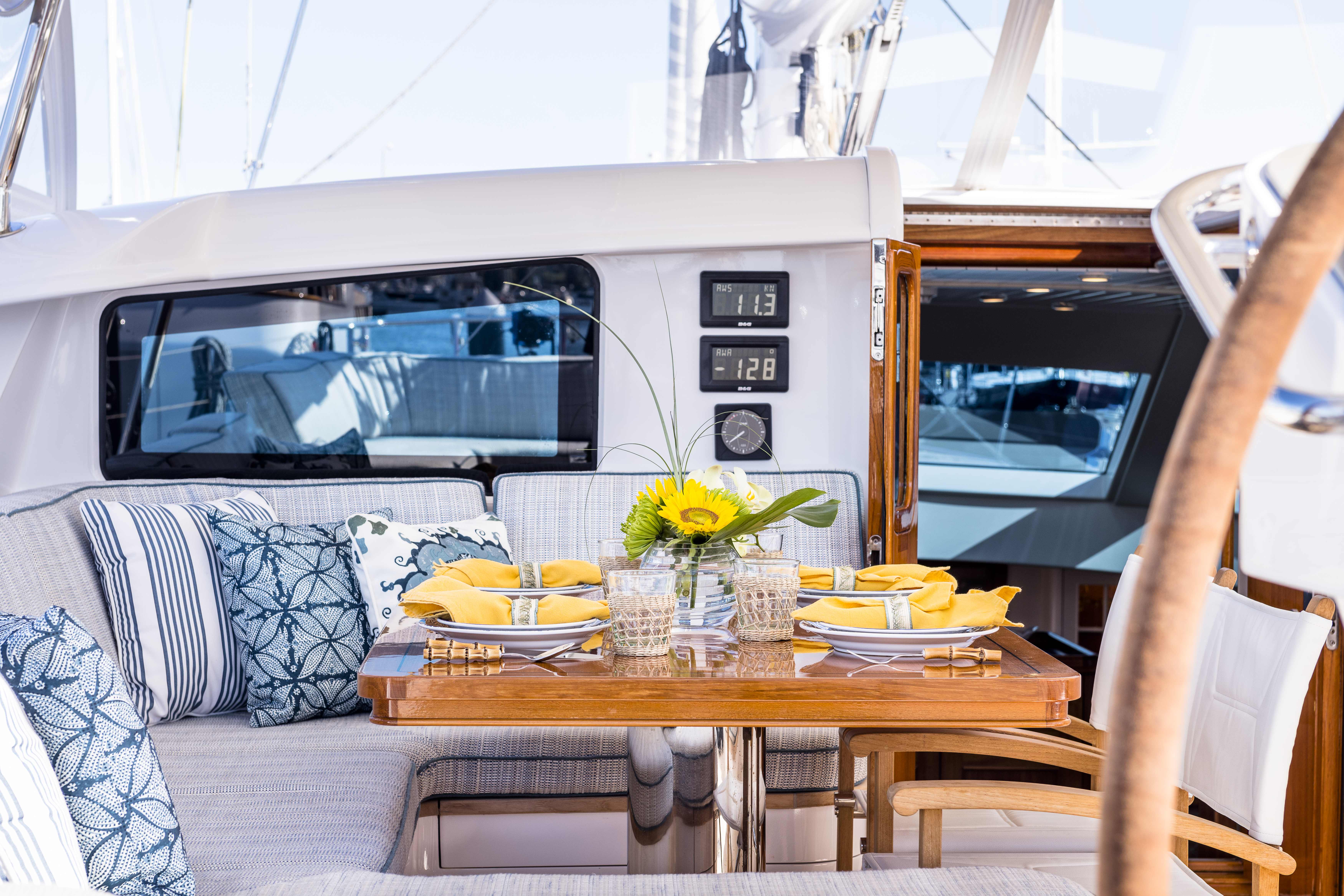 Sailing yacht Nakupenda interior, by Taste Design.