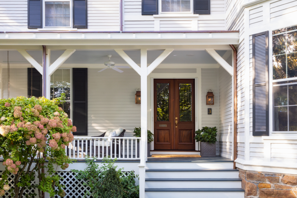 replicated front door of historic Newport property
