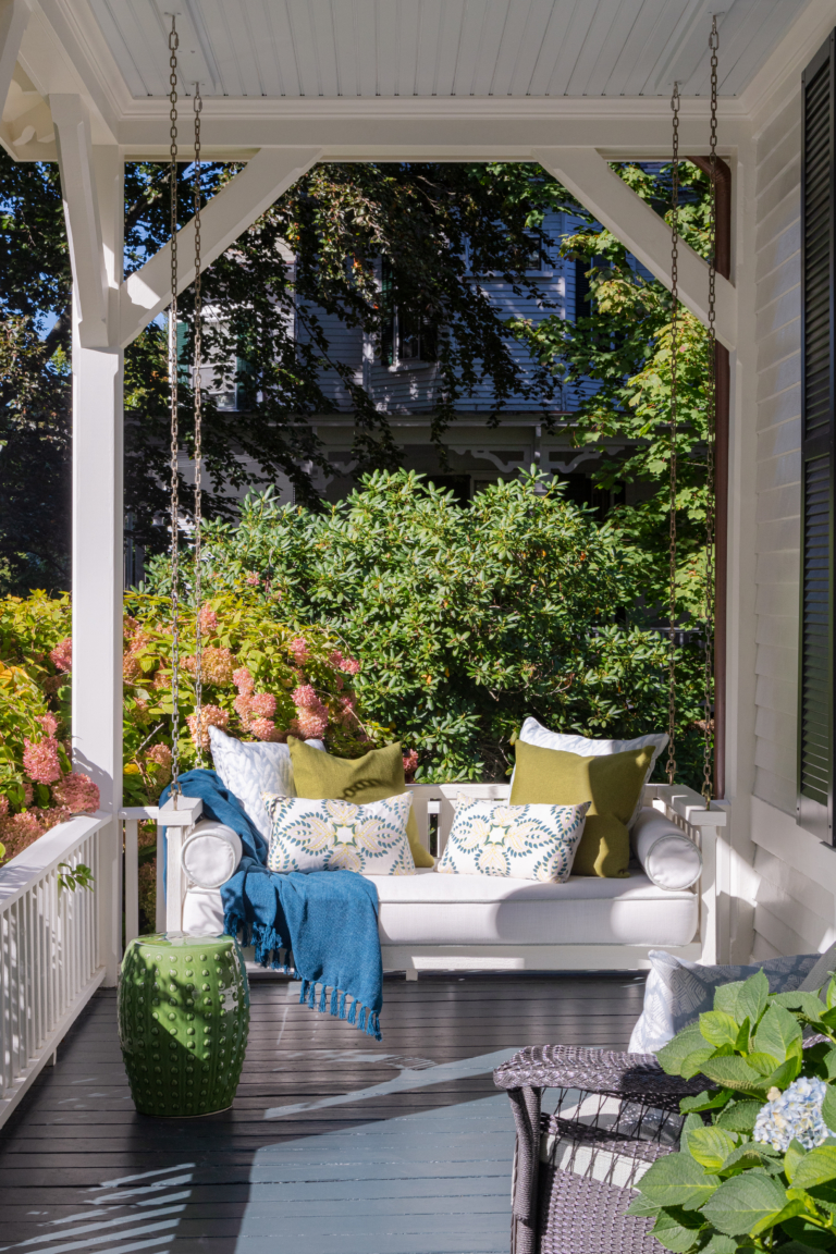 porch swing at historic Newport home