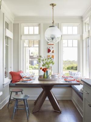 breakfast nook with banquette seating