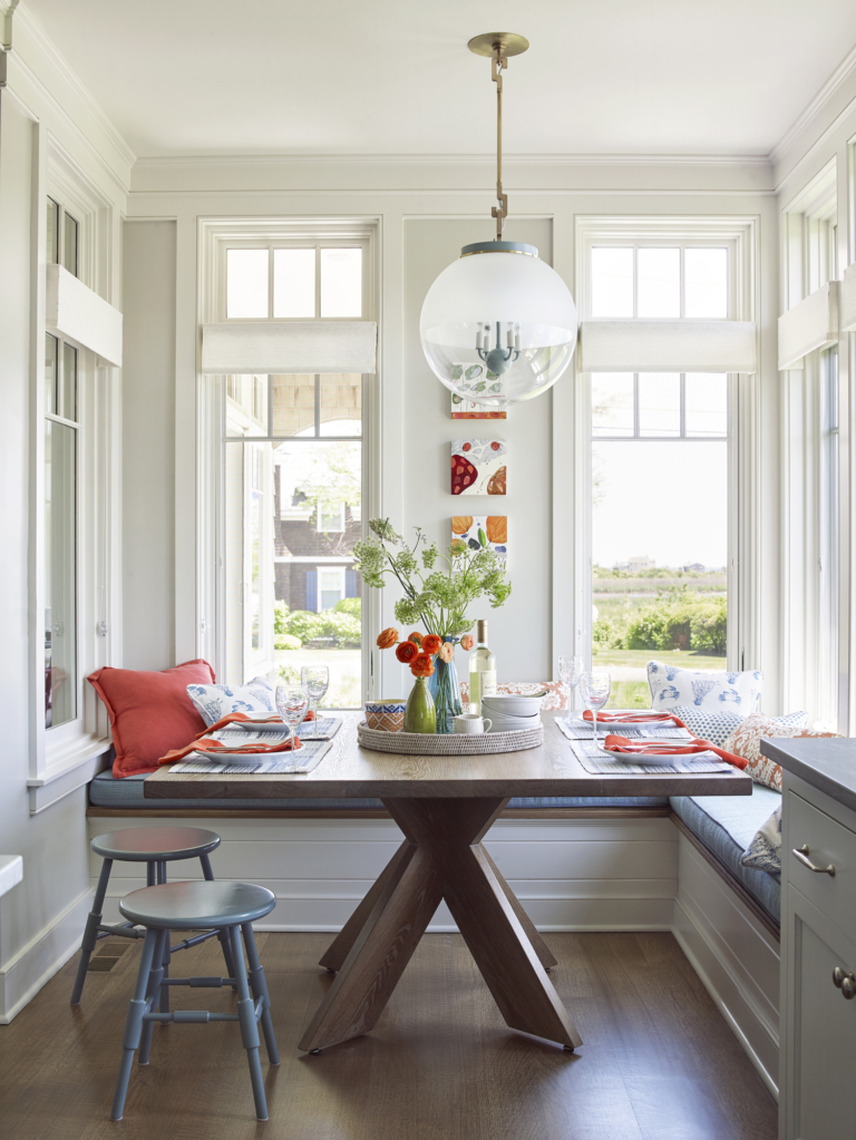 breakfast nook with banquette seating