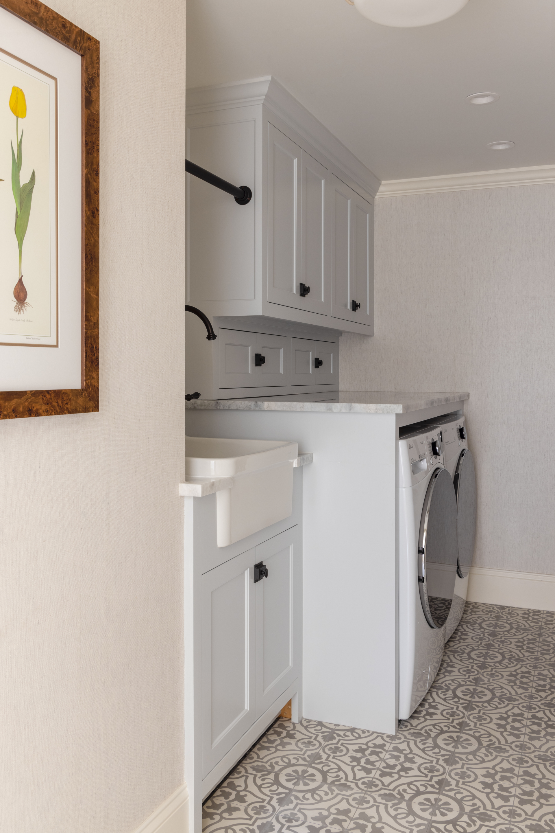 linterior design project in Ridgefield CT, laundry room interior design