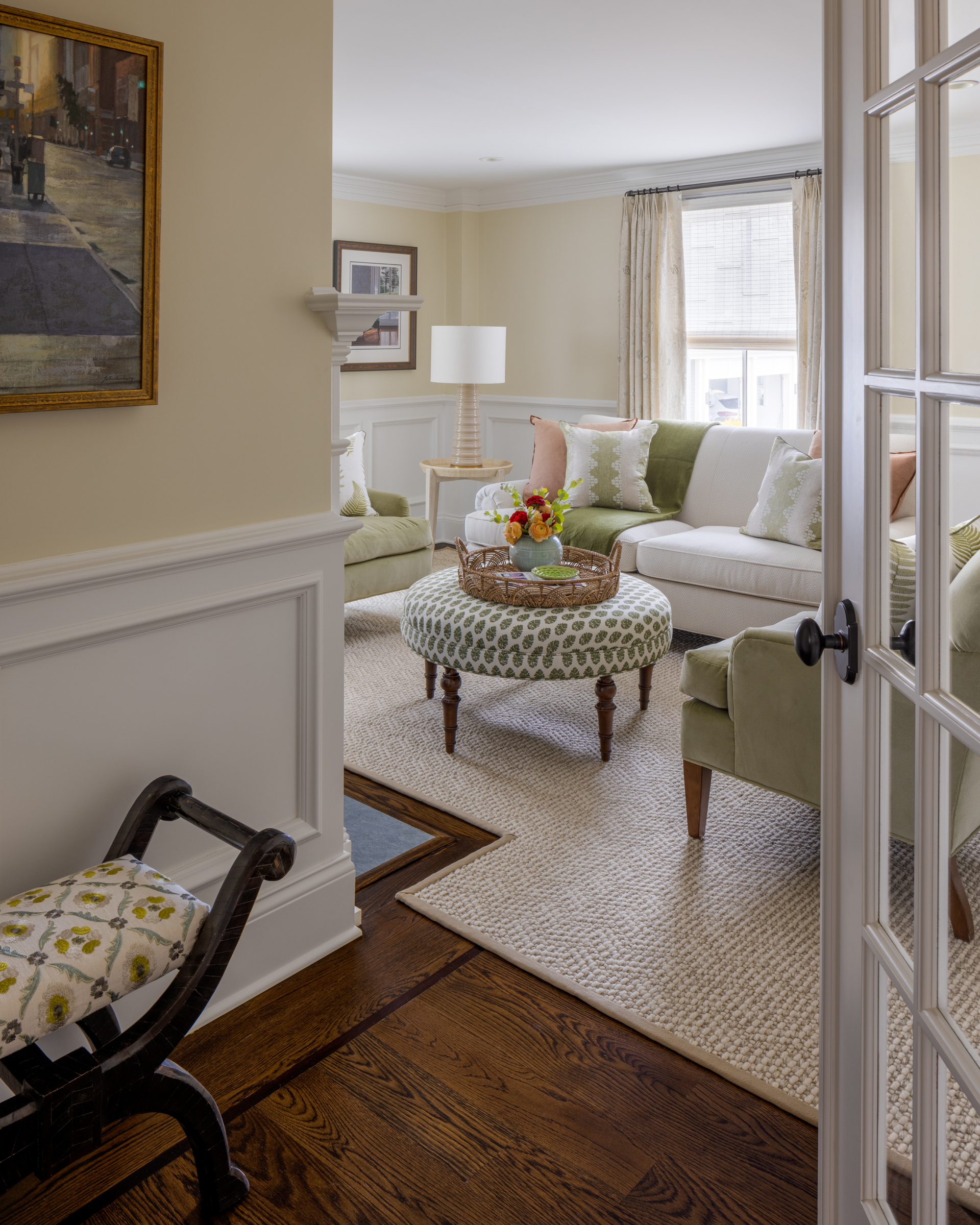 interior design project in Ridgefield CT, Seating area in TV room