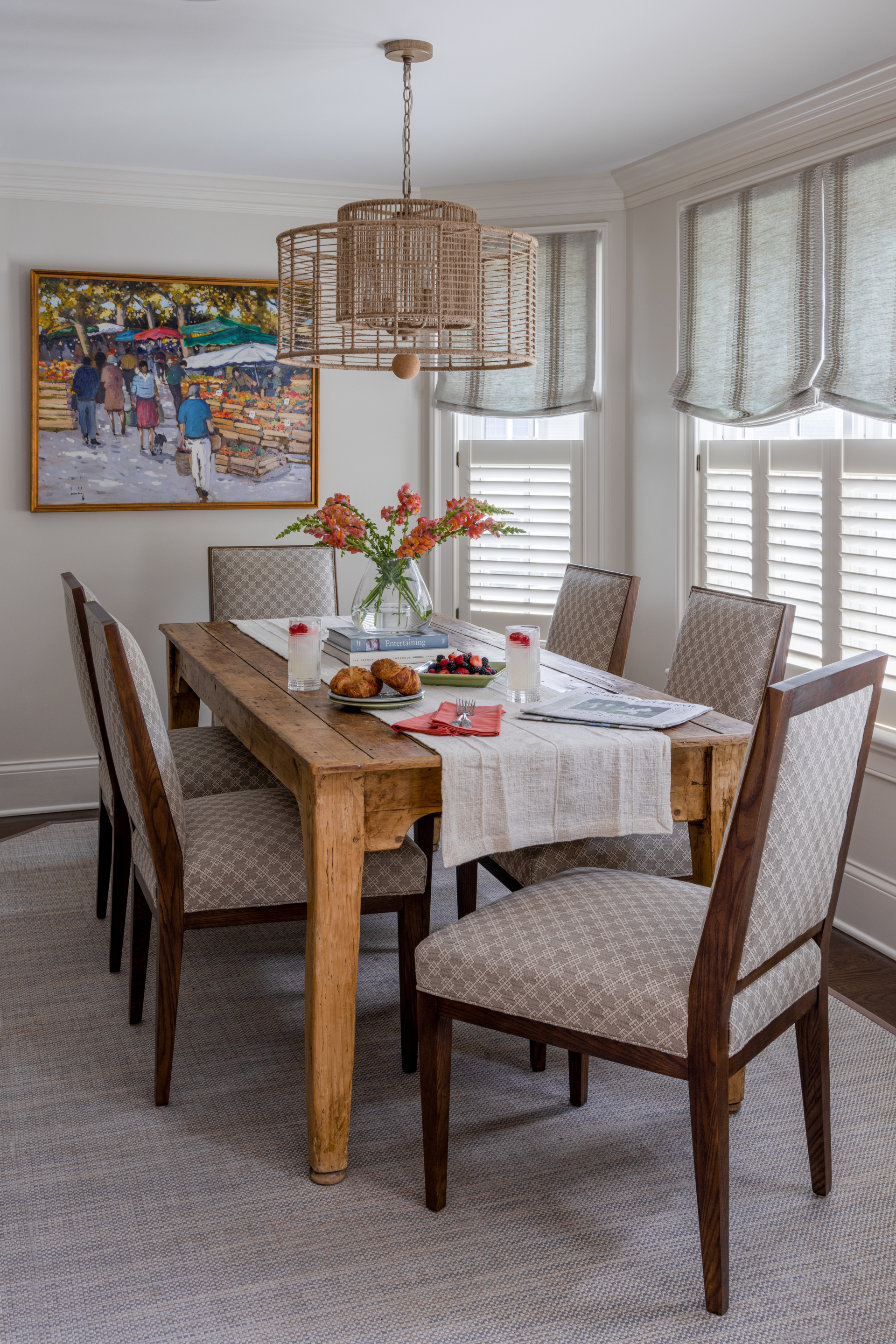 interior design project in Ridgefield CT, Breakfast dining table and chairs
