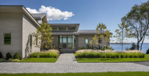 exterior view of modern architectural home