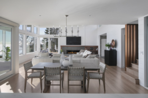 Open-concept dining and living room