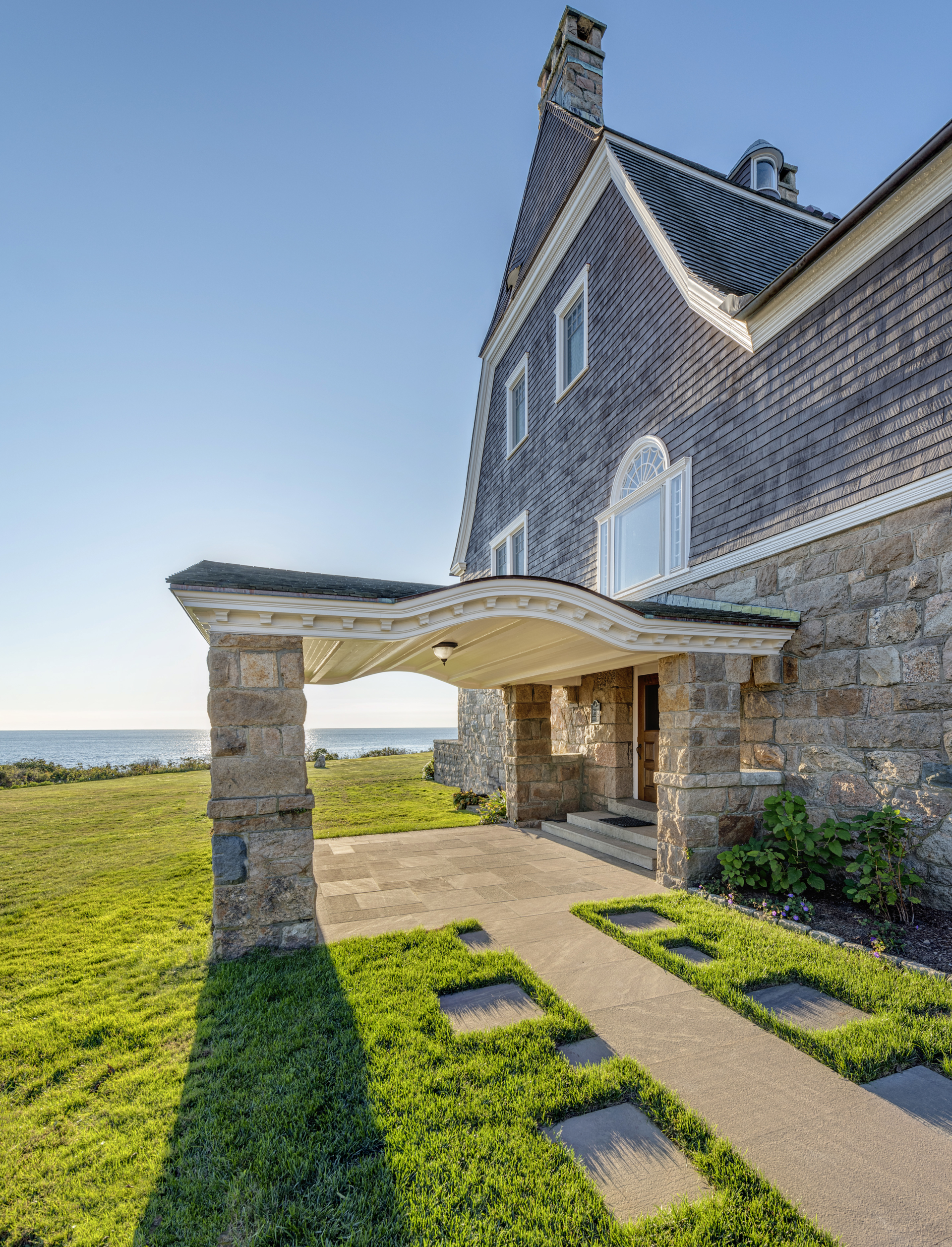 front door with ocean view