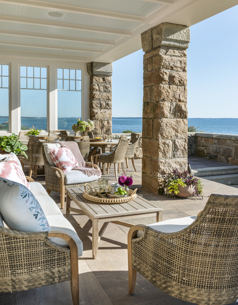 patio furniture with ocean view