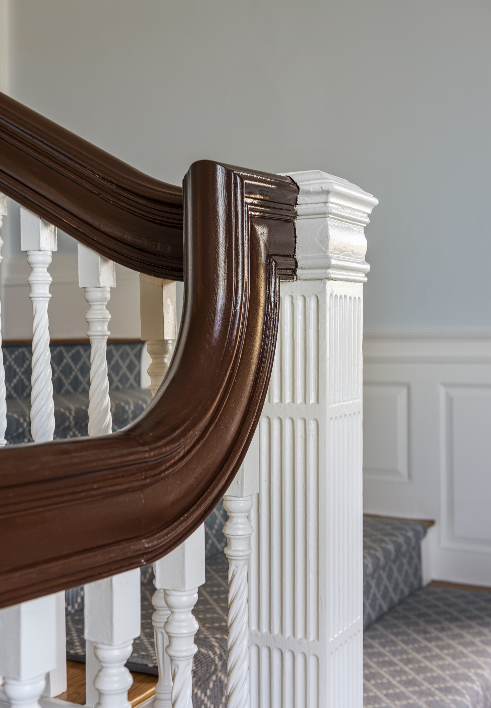 Newel post and banister