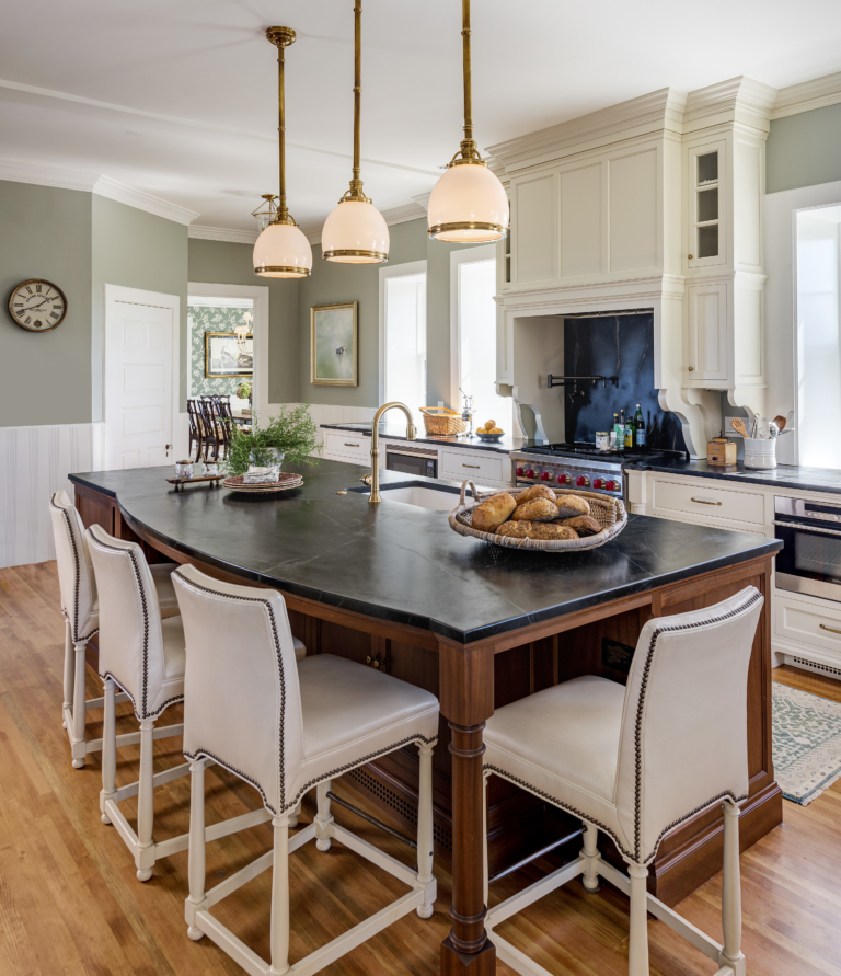 Kitchen Island with chairs pendant lights
