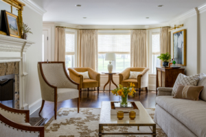 interior design of a living room in Ridgefield Connecticut