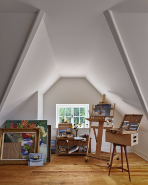 An art studio attic