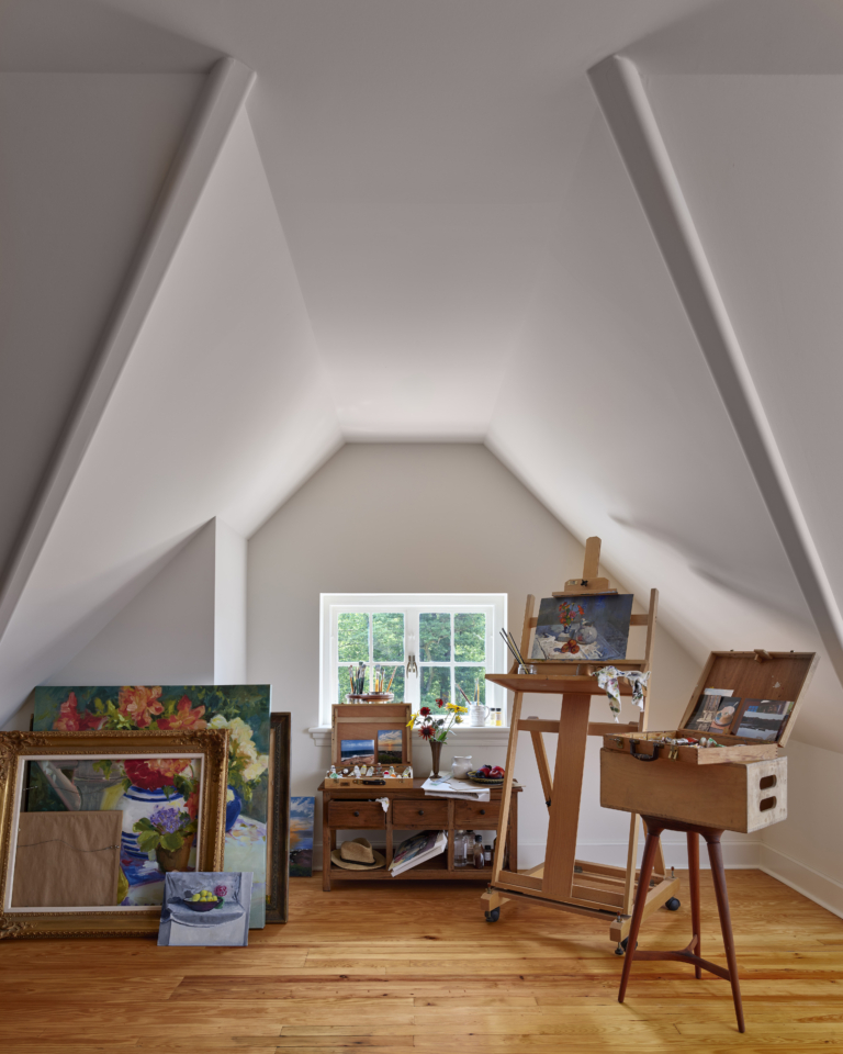 An art studio attic