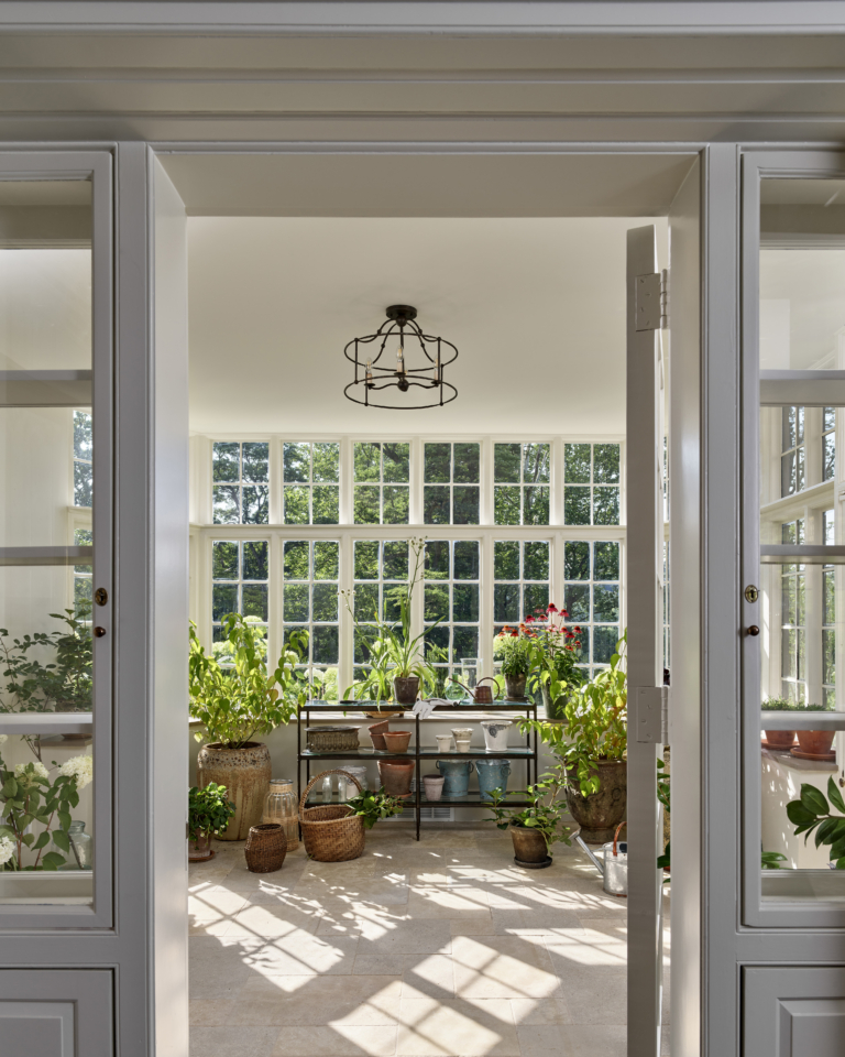 Looking through the entryway to a solarium
