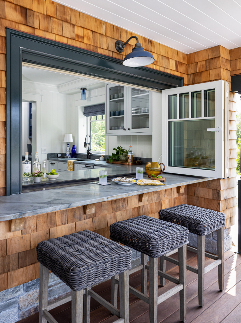 A poolhouse bar by Taste Design in Rhode Island