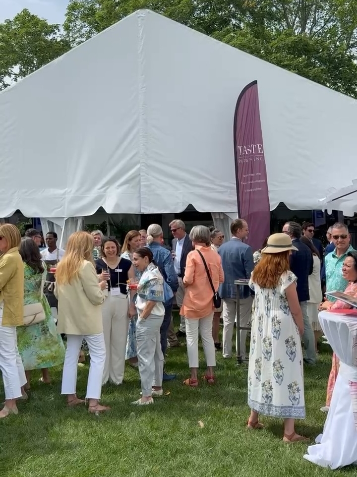 Guests in front the the Taste Design Education Tent at the 2026 Newport Flower Show